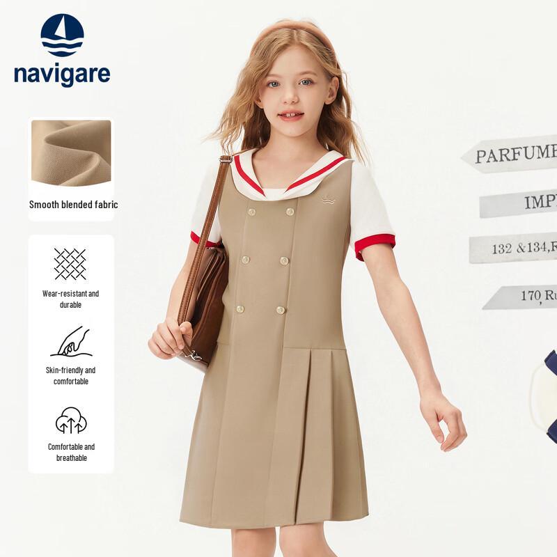 Navigare Girls  Pleated Pinafore Dress 130