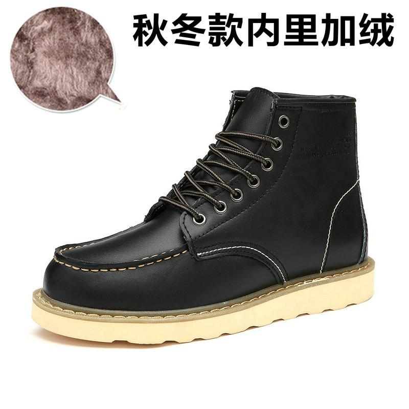 Popular Martin boots Men's British casual trend High-top shoes Leather couple tooling boots Big head leather shoes