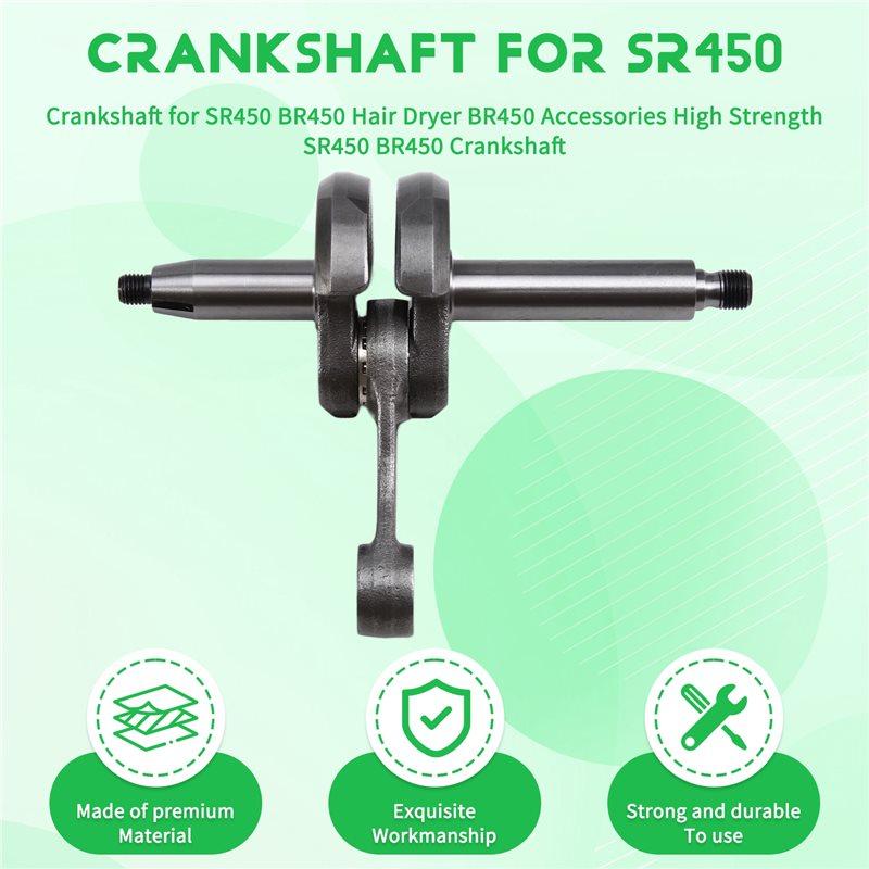 T21C Crankshaft For STIHL SR450 BR450 Hair Dryer High Strength SR450 BR450 Crankshaft