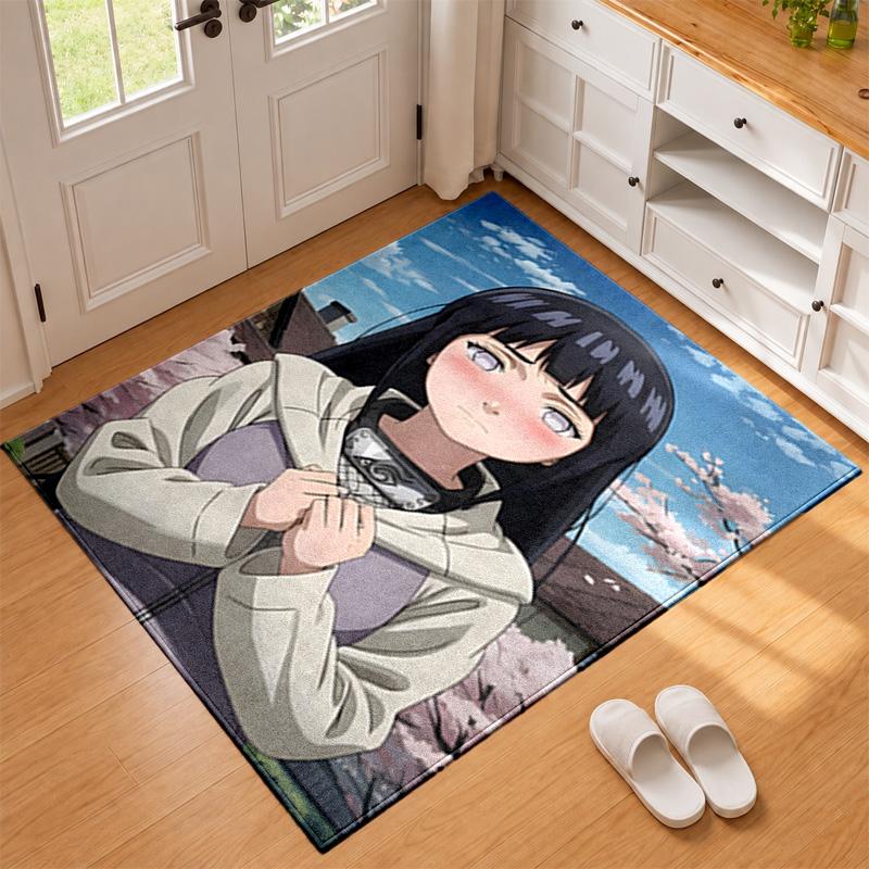 Hyuga Hinata Carpet Door Mat for Living Room or Bedroom Protective Mat Under Chair Office Decoration Christmas Gift Birthday Present