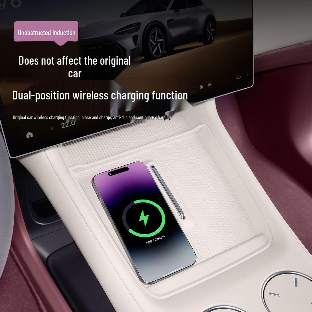 Silicone Anti-Slip Pad for Xiaomi YU7 Wireless Charger: Car Storage Box and Cup Holder Protection