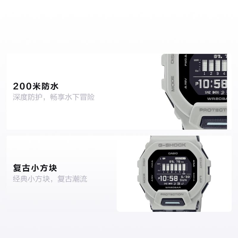 

CASIO G-Shock series 200 meters waterproof casual and comfortable Quartz resin strap men s watch black dial GBD-200UU-9CR чорний
