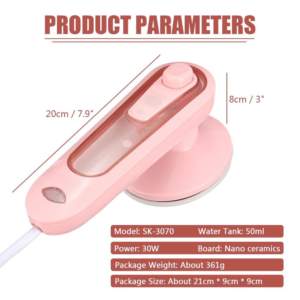 Mini Household Handheld hanging Iron Portable Iron Electric Garment Steamer Manual Ironing Machine Home Travel Fast Heat 30W 7.9"" * 3""