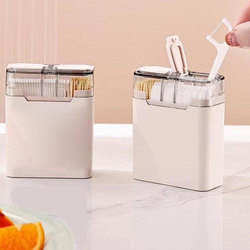 

Коробка для хранения зубной нити, гигиена полости рта, портативный диспенсер для зубной нити, удобный с 30 шт. зубной нити, 120 шт. зубочисток 6.5*3*8.5cm