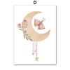 Watercolor Unicorn Sun Moon Rainbow Cloud Wall Art Canvas Painting Cartoon Posters And Prints Pictures Girl Kids Room Home Decor