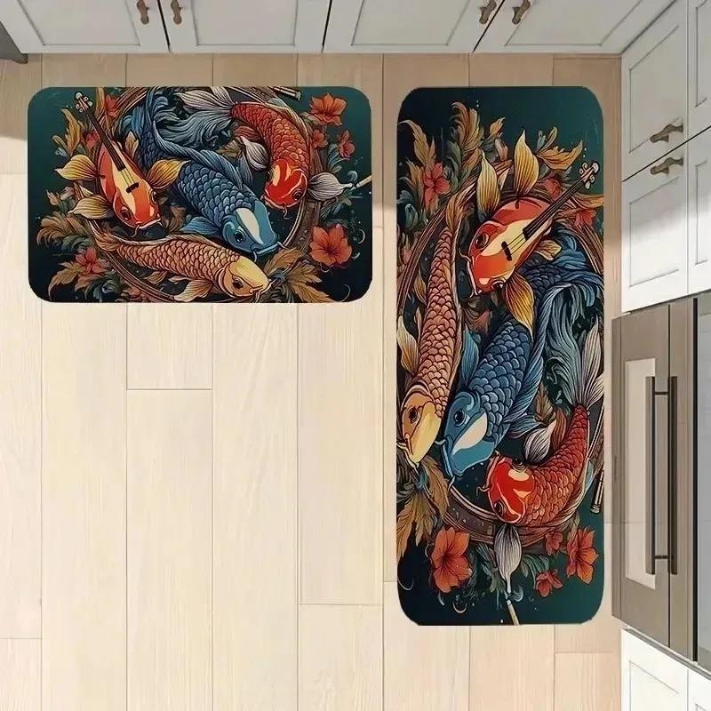 1PC Jigsaw Cats Pattern Door Mats Kitchen Rugs Non-Slip Pop Design Living Room Rugs Bath Mat Carpet for Home Sink Laundry Decor