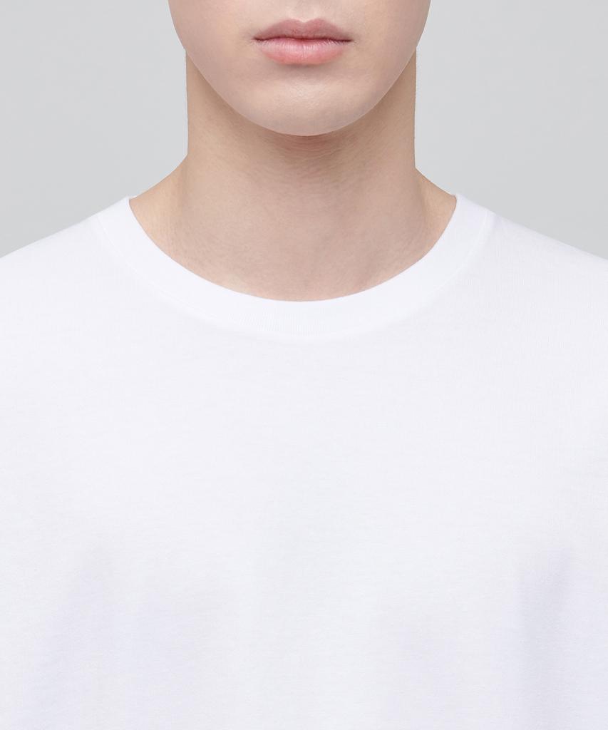 MUSINSA STANDARD Layered Crew Neck T-Shirt_Long Length [White]