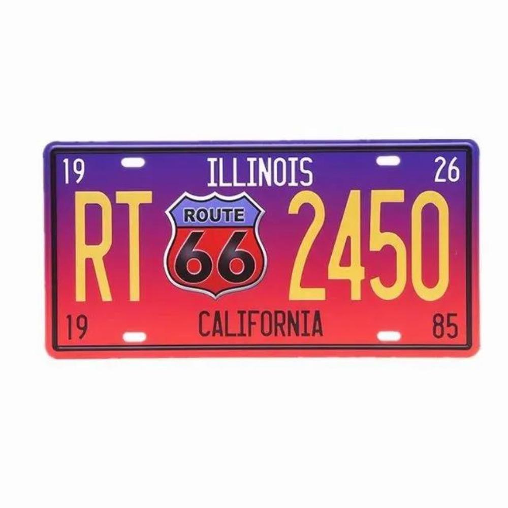 Retro Metall USA Logo, Route66 Kunstposter, 30x15 cm Bar Dekoration