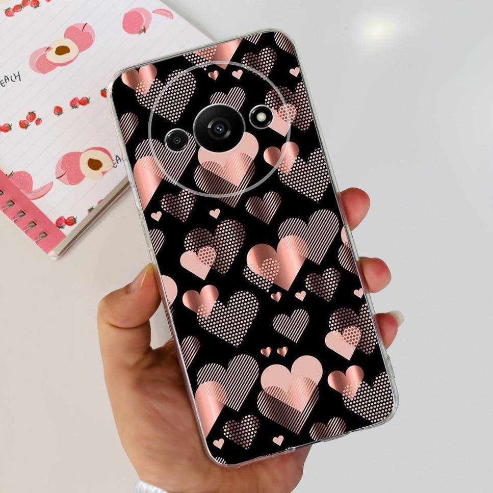 For Xiaomi Redmi A3 4G Case Fashion Girl Cartoon Print Soft Silicone Back Cover For Redmi A3 6.71" Shockproof Phone Case Funda