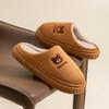 Cotton slippers women's autumn and winter new home indoor warm non-slip soft sole plush couple cotton shoes men