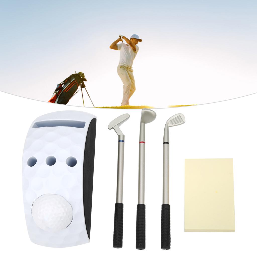 Desktop Small Golf Putter Pen Holding Stand Decoration Golf Pen Set with 3Pcs Pens