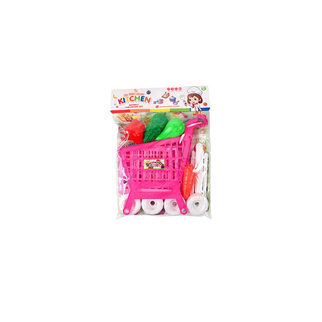Shopping Cart Fruit And Vegetables Pretend To Play Children Kids Educational Toy