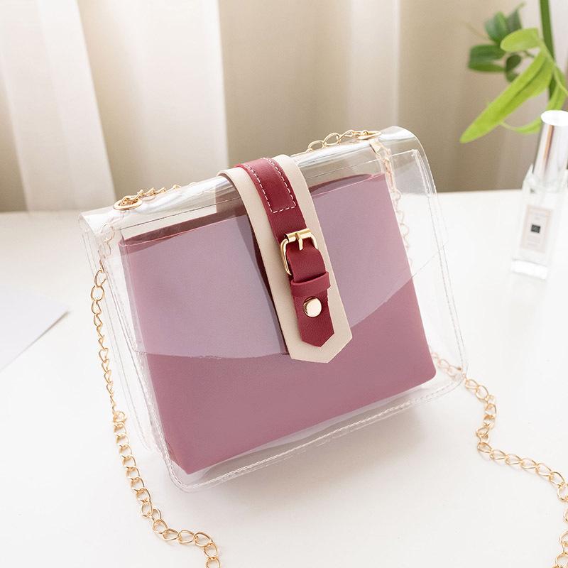 

Guangzhou women s bag women s transparent jelly bag shoulder messenger mobile phone bag fashion women s bag красный