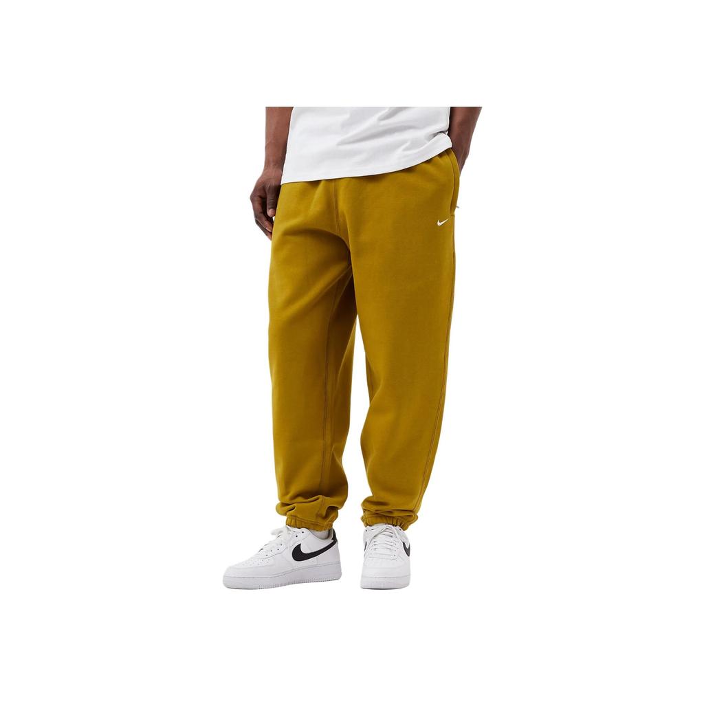 Nike Logo Embroidered Cuffed Joggers Men Bottoms Yellow CW5460-318