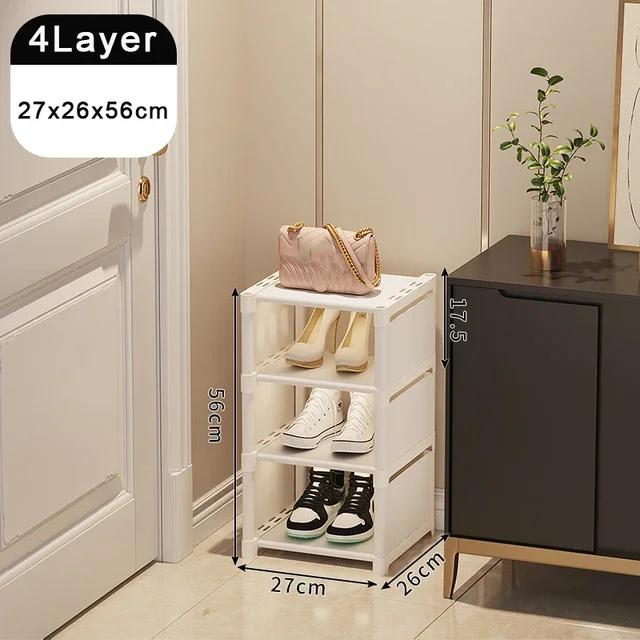 Shoe Organizer Shelf Multi-layer Stackable Dormitory Home Storage Stand DIY Wall Corner Space Saving Adjustable Shoe Organizer