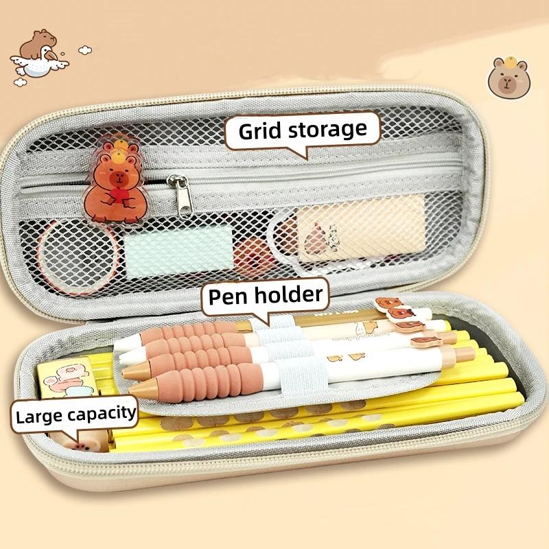 3D Stereo Cute Capybara Pencil Case Drop Resistant Waterproof Student School Supplies Storage Box Hard Shell Decompression Case