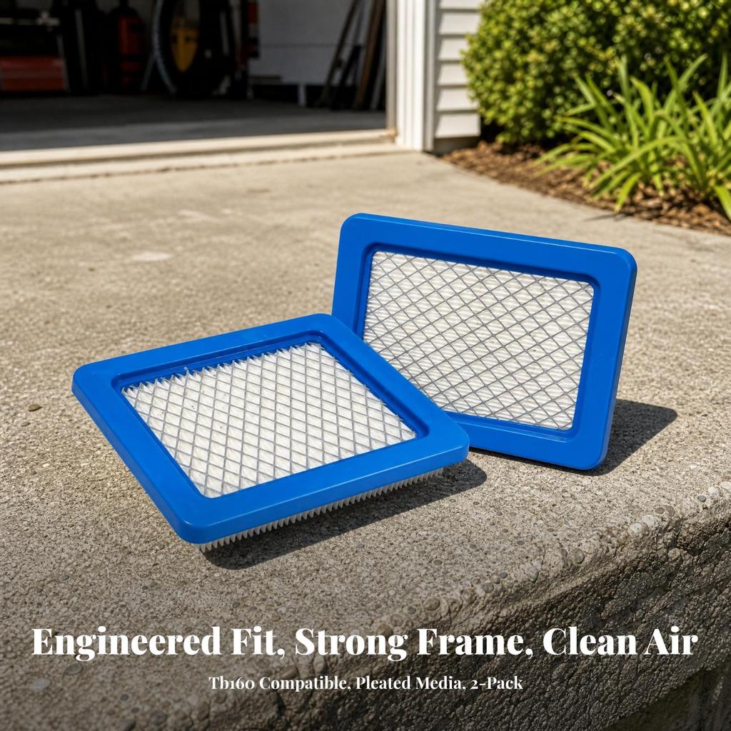 2 Pieces Air Filter Compatible Troycrafted TB160 Replacement