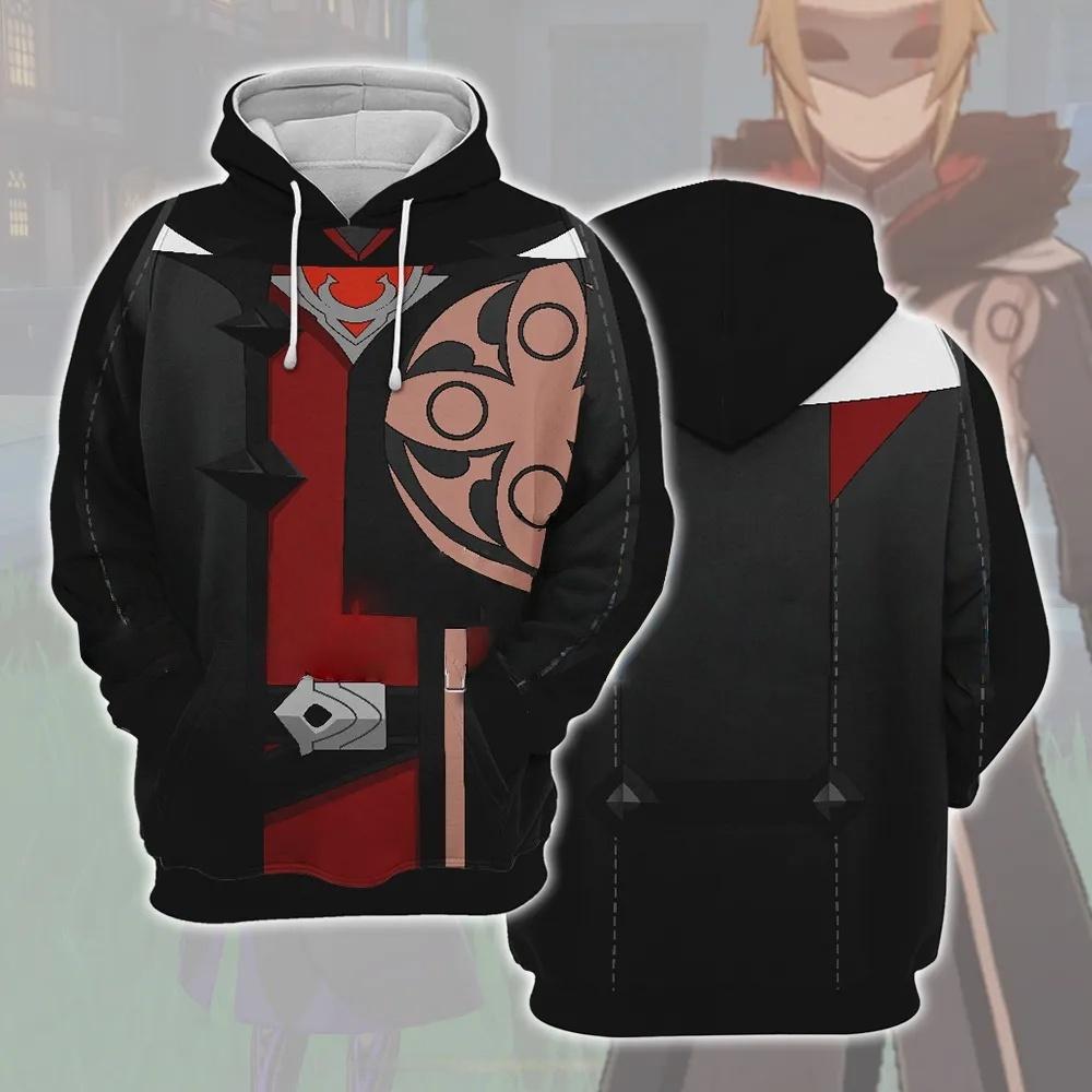 Felpe Cosplay Genshin Impact Felpe con Stampa 3D Uomo Donna Moda Casual Felpe Oversize Felpa con Cappuccio Pullover Tuta