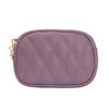 Fashionable Casual Diamond Grid Zipper Coin Purse For Women'S Mini Card Bag