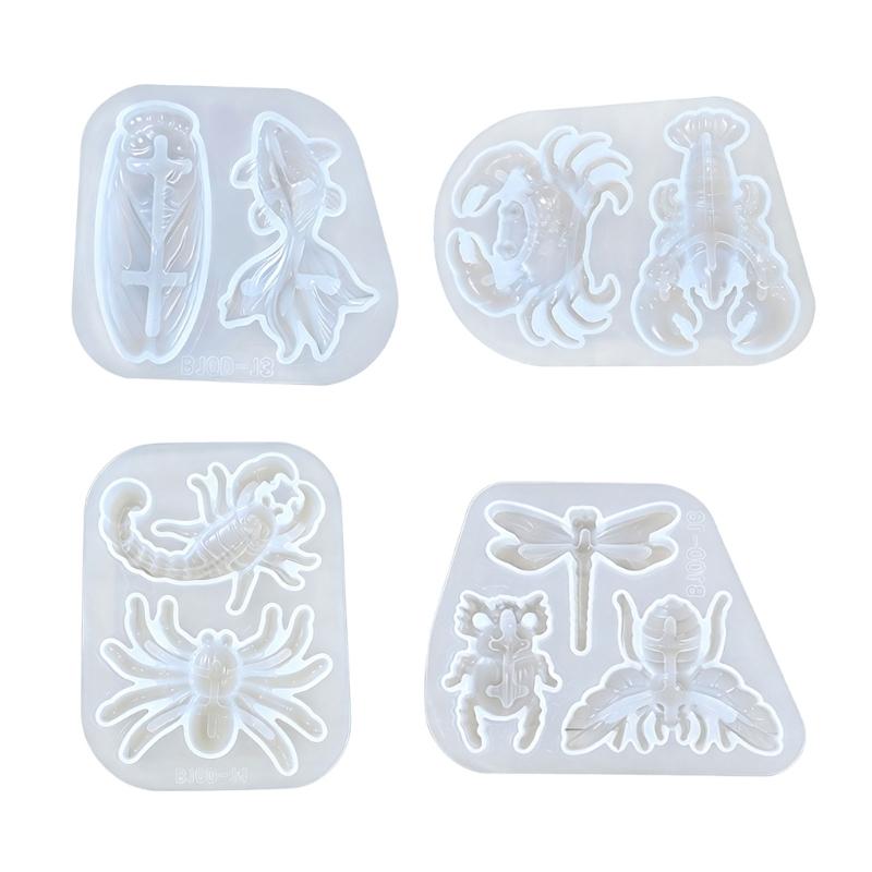 Translucent Silicone Craft Mold for Resin Casting, Easy Release Insect and Sea Animal Designs for Decorative DIY Making
