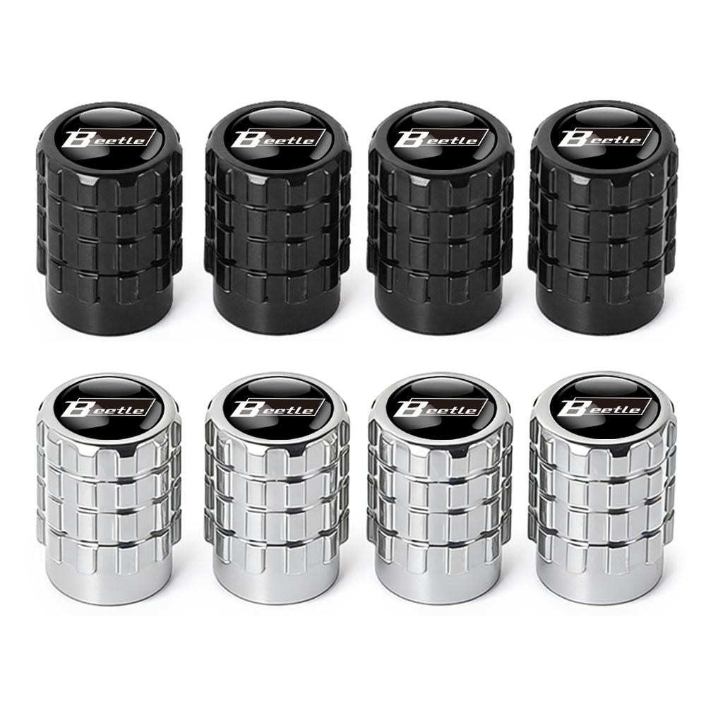4PC Aluminium Car Tire Valve Stems Cap Gear-Shaped-Valve For Volkswagen TSI TDI R32 MK4 GTI Golf Polo Tiguan Passat Jetta Touran