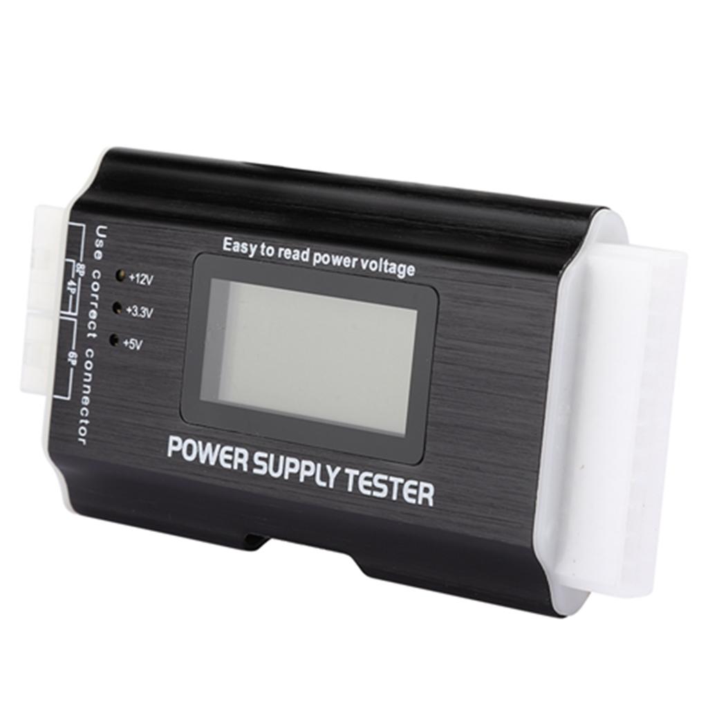 Computer Power Supply Tester LCD Display Aluminum Alloy Support 20 24Pin ATX SATA