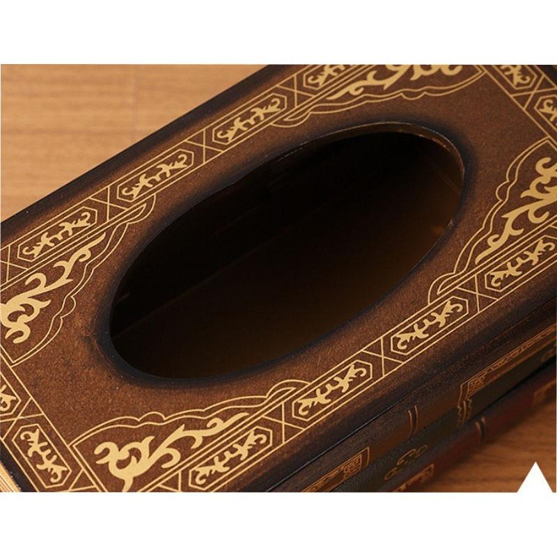American Retro Creative Book Tissue Box Living Room Study Napkin Box Storage Dust Proof