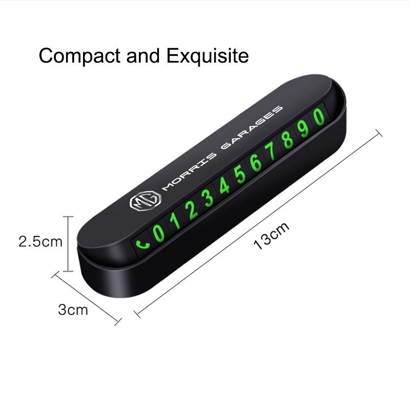 Temporary Car Parking Phone Number Card Night Glowing Sign Accessories For MG HS MG4 EV Cyber X MARVEL R ZS ES5 ONE Cyberster iow1
