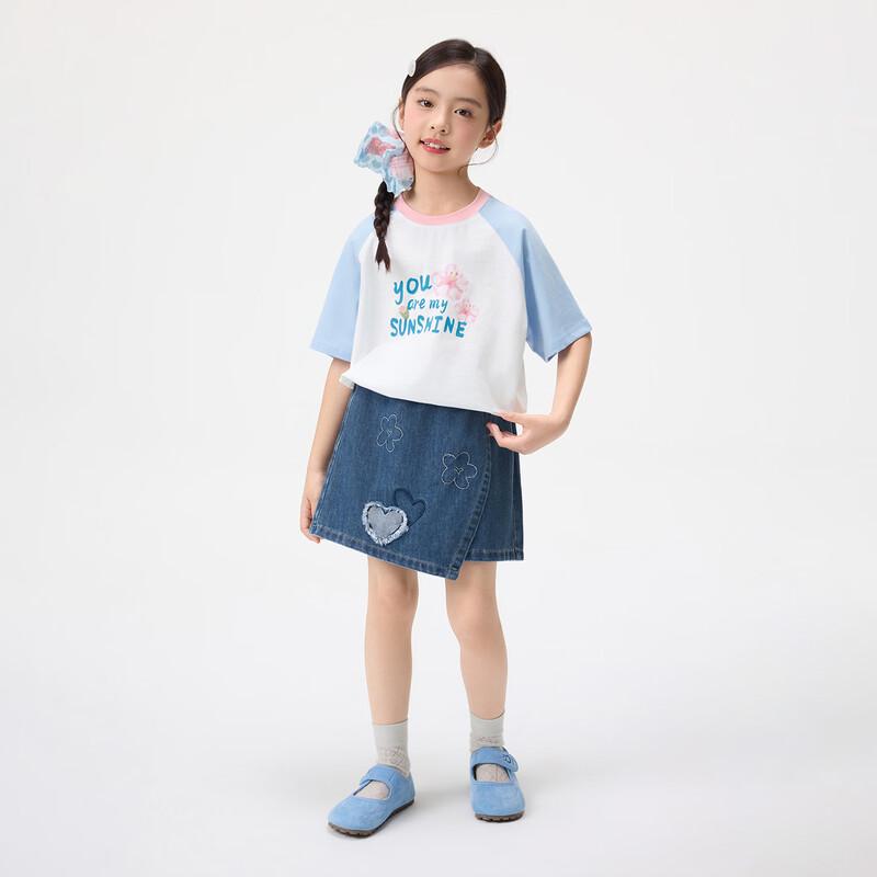 Xiaoyinman Girls' Antibacterial Cotton Printed T-Shirt