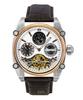 The Varsity Leather Strap Silver Skeleton Dial Automatic I15401 Men's Watch