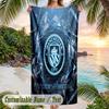 Beach Towel Manchester City Print Custom Name Text Soft Towel for Swimming Pool
