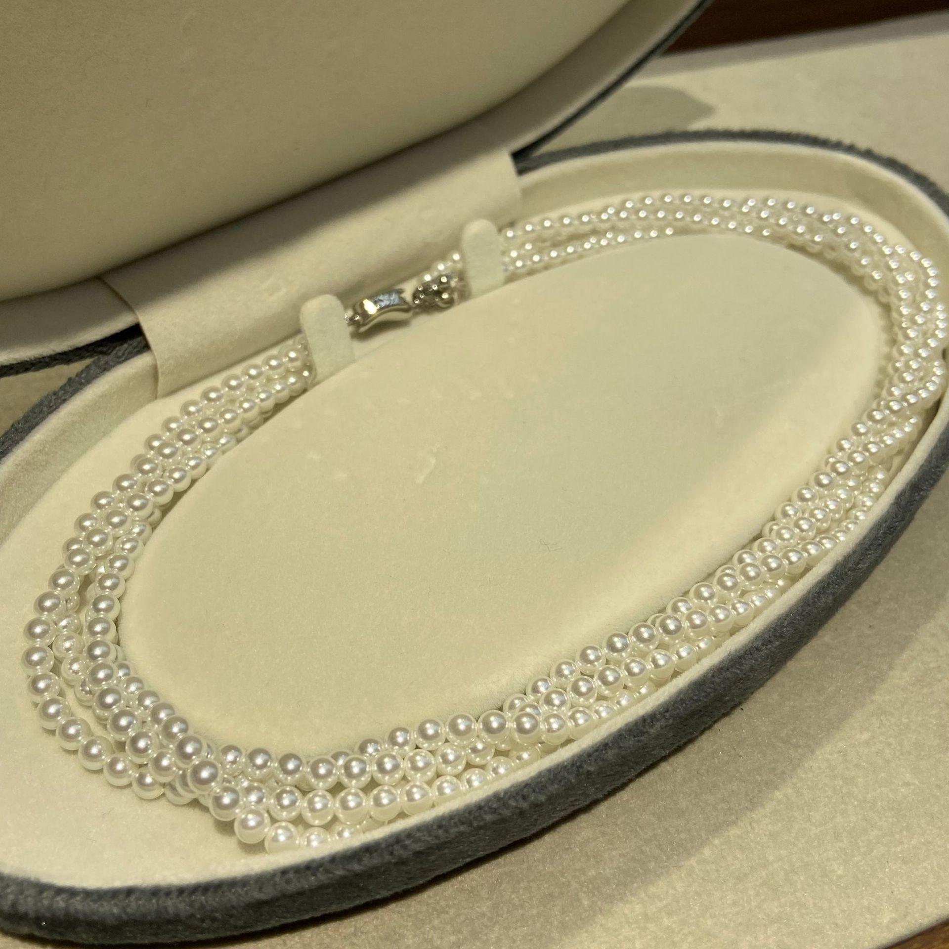 

Korean Wide-Version Multi-Layer Necklace Women S Beaded Heavy Industry Short Collarbone Chain Bohemian Light Luxury Neck Chain Tide