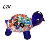Clear Glass Figurine for Car Hand Blown Millefiori Turtle Figurine, Mini Colorful Tortoise Statue, Cute Handcrafted Desk Accessory Cartoon Sea