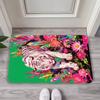 Tropical Pink Leopard Jungle Door Mat, Kitchen Absorbent Carpet, Entrance Non Slip Floor Mat, Home Decoration