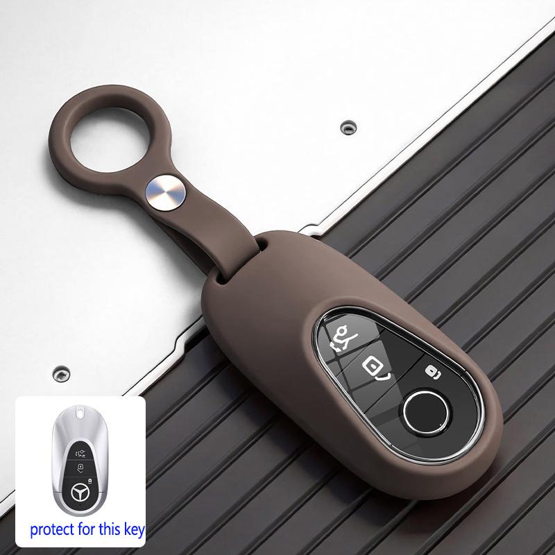 

Silky Soft Silicone Key Case Holder For Mercedes Benz S 400L C 260L Maybach S 480 W206 C200 Class C Fob Keychain Accessories