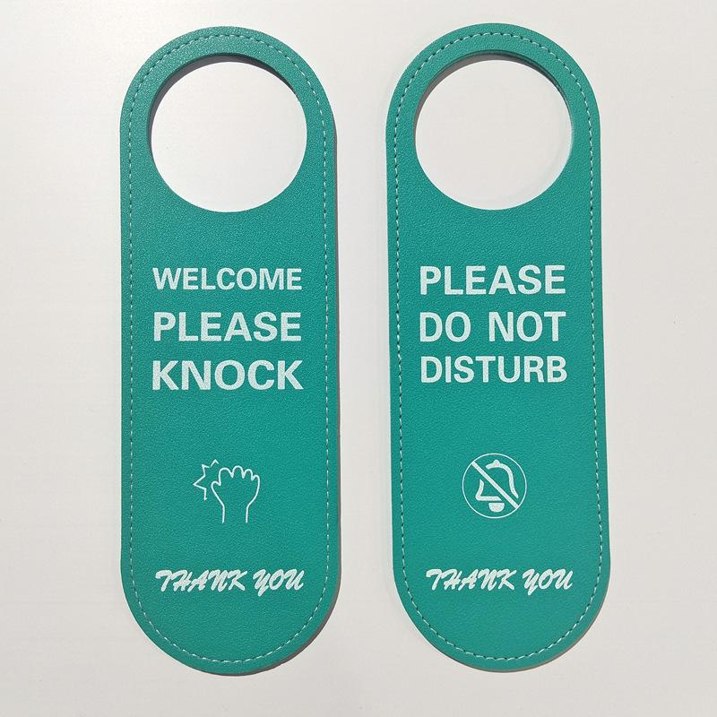Leather 'Do Not Disturb' Door Hanger for Office