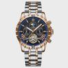 Men Business Casual Mechanical Watch Calendar Week Moon Phase Multifunctional Waterproof Luminous Stainless Steel Wristwatch