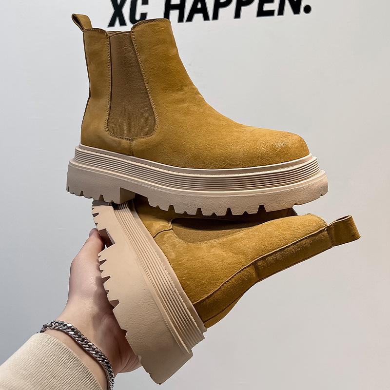 Chelsea boots men's 2024 new British low-top cigarette tube men's high-end thick-soled Martin boots 44161-A