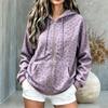 Damen Lässiger Lockerer Kurzer Kapuzen-Reißverschluss-Strickjacke