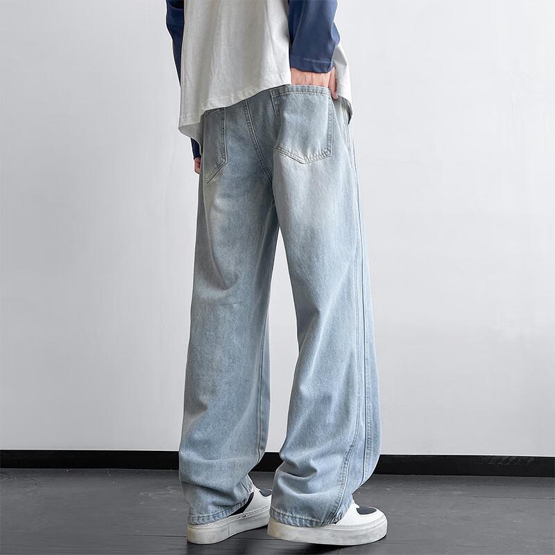 VUUG Men's Summer Thin Straight-Leg Loose Casual Jeans