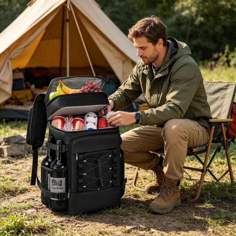 Spacious 40L Insulated Holder For Beach Outings Having Separate Storage Sections And Easy To Carry Design