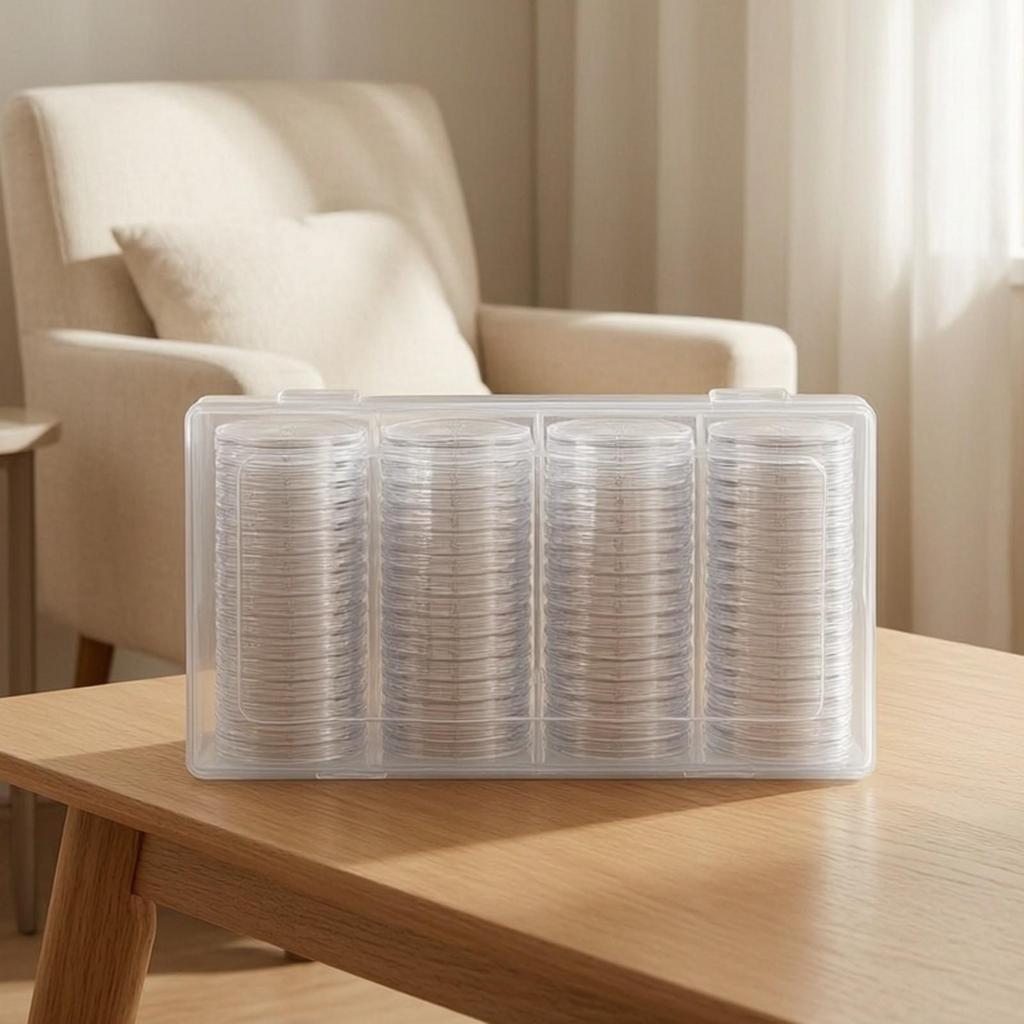60 Pieces Coin Holder Capsule with Storage Case Compartmentalized Collectible