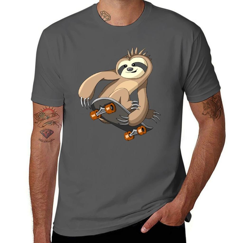 Punk Sloth Skater Skateboarding TShirt Sweat Resistant Workout Tee Shirt