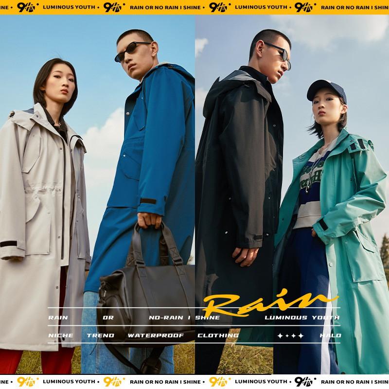 Long Hooded Raincoat Hiking TPU Waterproof Full Body Rainwear Outdoor Travel