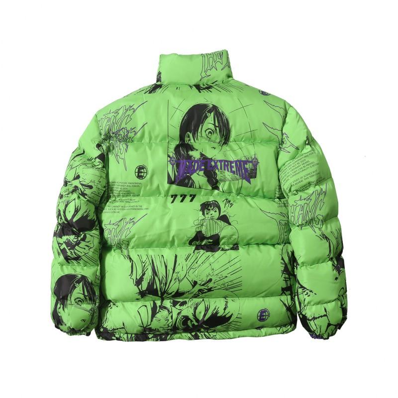 Unisex Oversized Winter Cotton Puffer Jacket With Full Print Streetwear Style Teens Adults