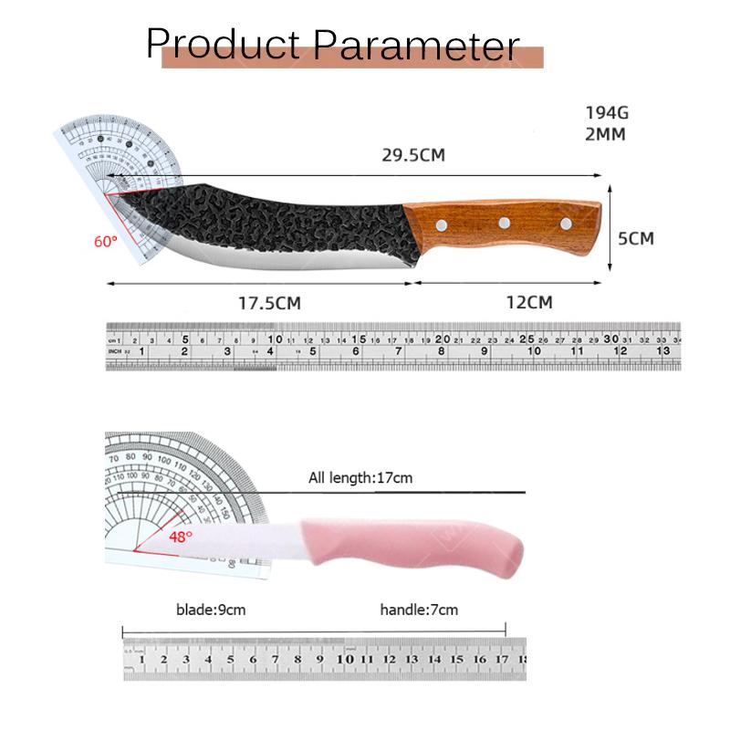 WXCOO Stainless Steel Chef Boning Knife Butcher with Sheath Hand Forged Rust Resistant Wood Handle Kitchen Fish Filleting Knife