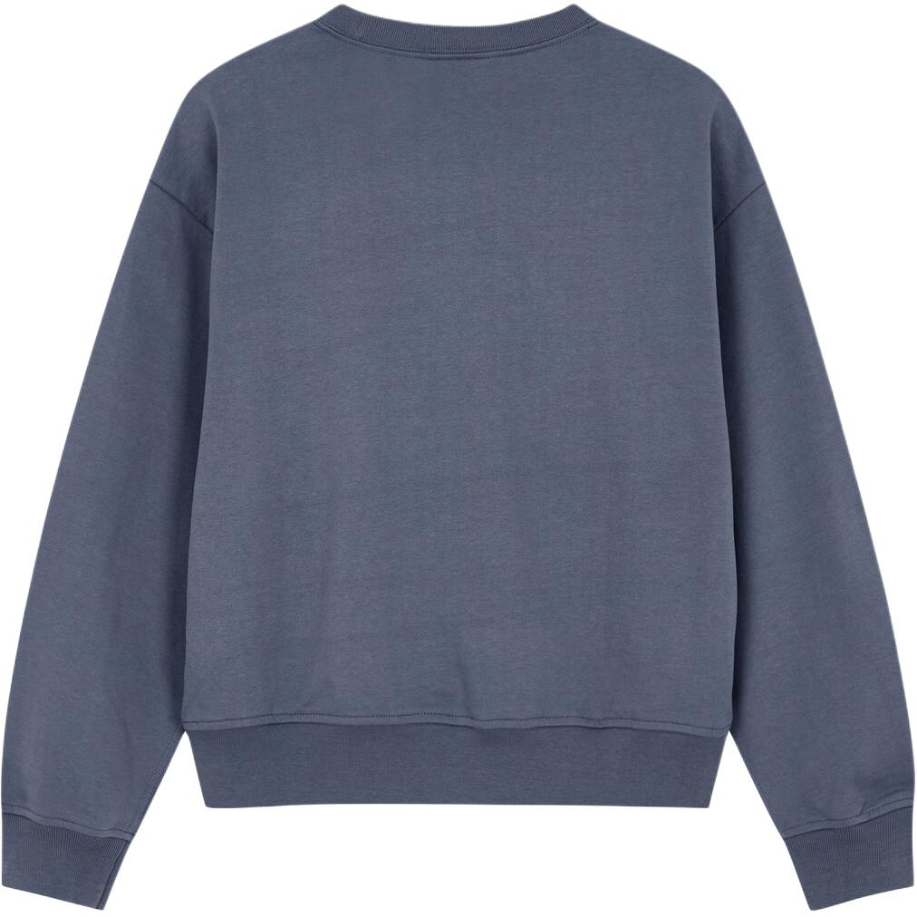 Calvin Klein Loose Logo Letter Crew Neck Long Sleeve Sweatshirt Women sweatshirt Dark-Blue 47B234G-FCG