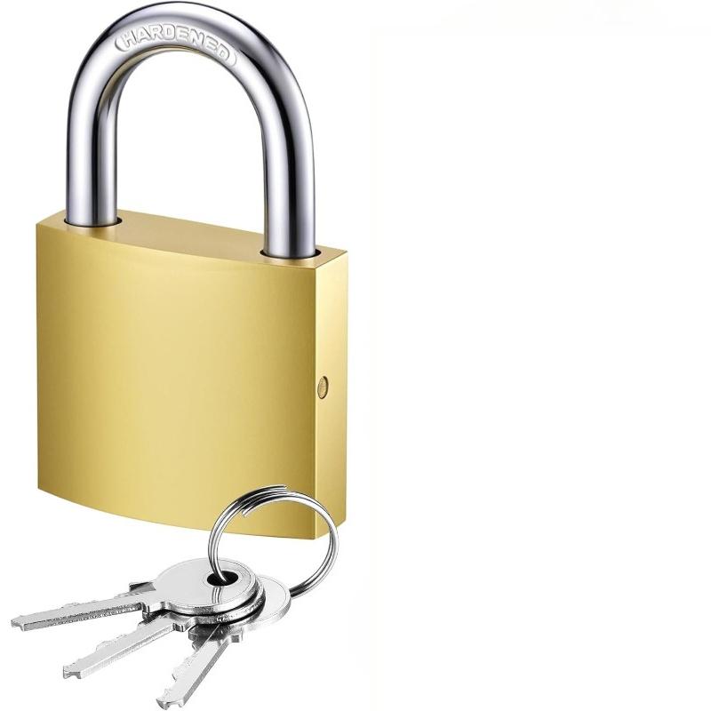 

Golden Heavy-Duty Keyed Padlocks with Keys - 33mm Large Locks, Secure Locker Locks for Backpacks, Luggage, School Gym Lockers