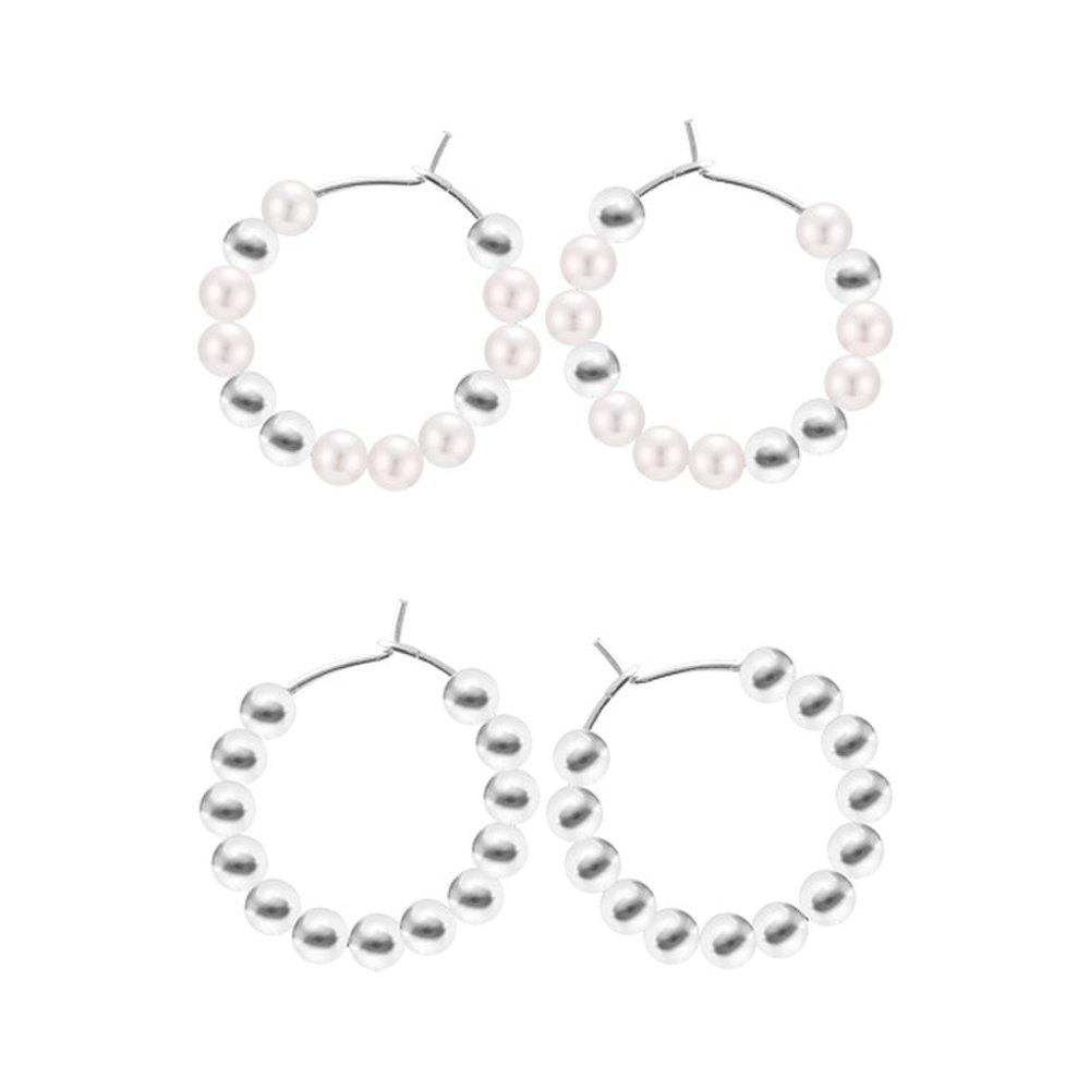 [Silver] Silver Ball Ring Earrings (Pearl&Ball)