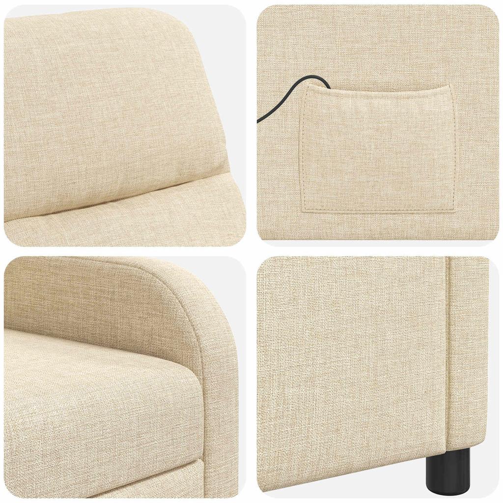 Massage Recliner Cream Fabric